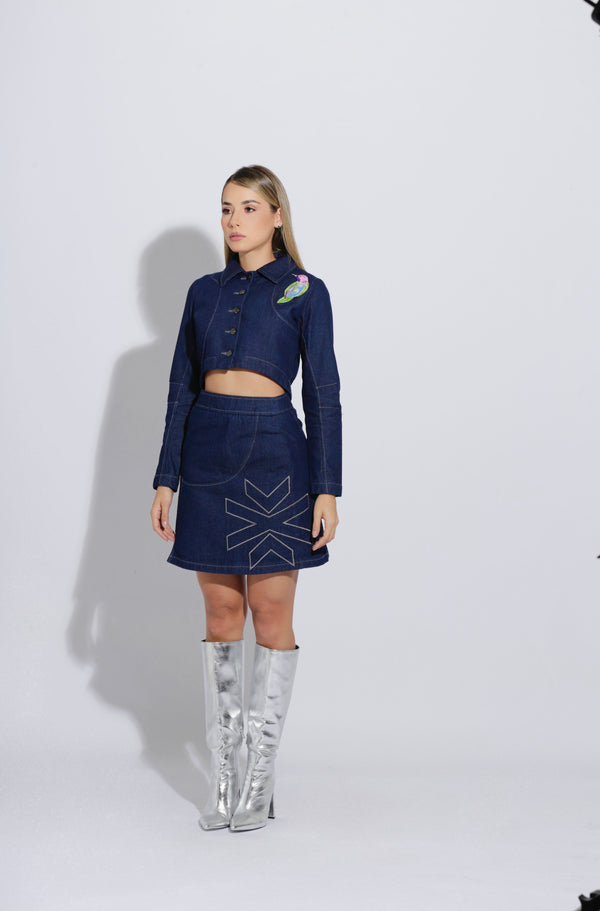 Skirt índigo hummingbird
