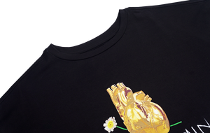 T-Shirt Coeur d'Or Noir