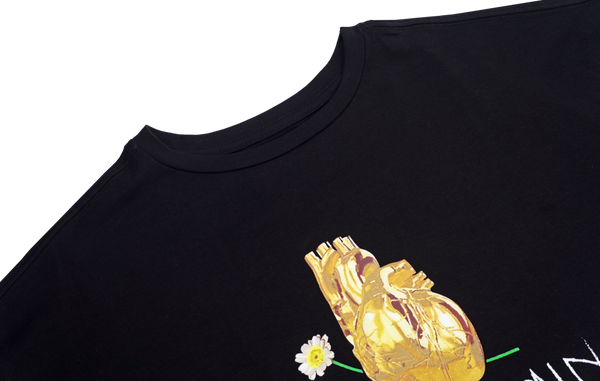 T-Shirt Golden Heart Black